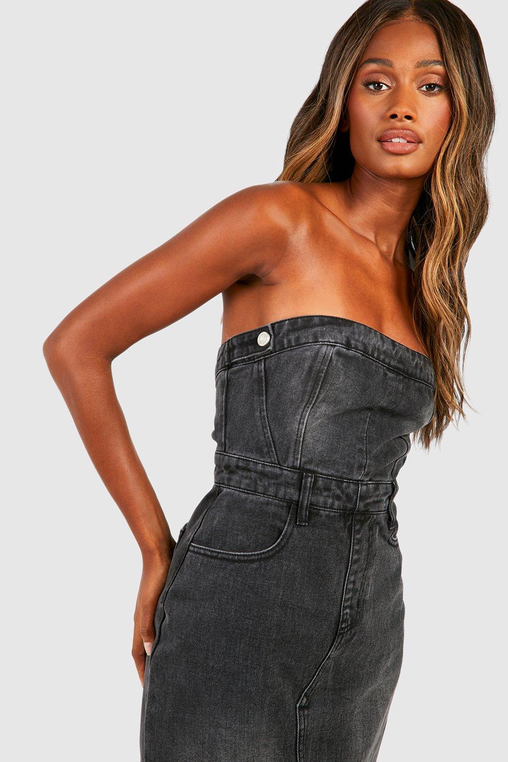 Midi length 2025 denim dresses